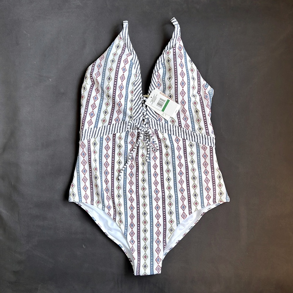 Jessica Simpson one piece swimsuit Size L in White Multi color BRAND NEW! WT